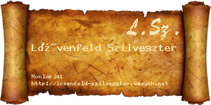 Lövenfeld Szilveszter névjegykártya